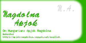 magdolna apjok business card